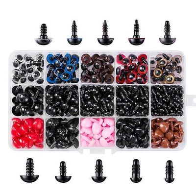 752PCS turvasilmät ja nenät Amigurumille täytetyt virkatut silmät aluslevyillä Käsityönuken silmät Amigurumi Teddy Bearille kuten kuvassa näkyy