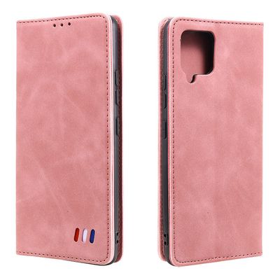 Etui til Samsung Galaxy A22 4g Cover Magnetic Closure Wallet Book Flip Folio Stand View Læder cover Stødsikker - Rosegold