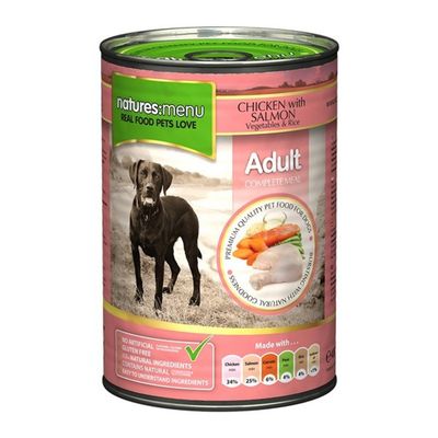 Natures Menu Naturens Meny Hund Voksen Kylling Laks Våtfôr 4 x 400g