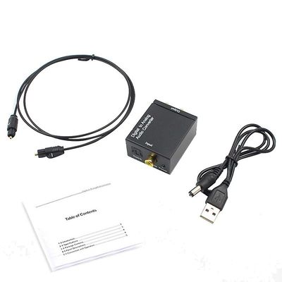 Optisk koaksial toslink digital til analog lydkonvertereradapter Rca L / r 3,5 mm svart