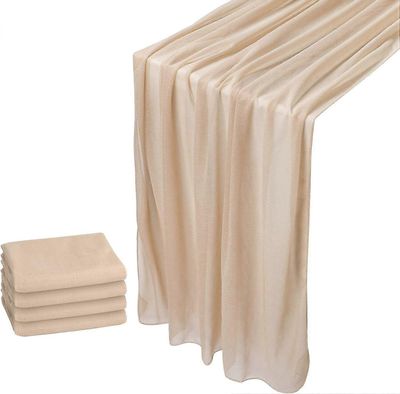 2025 Uusin mallipaketti Samppanja Sifonki Pöytäkaitaliina 30x120 tuuman romanttinen läpinäkyvä häät