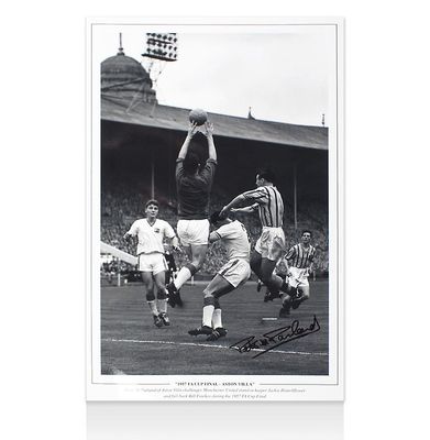 A1 Sporting Memorabilia Peter McParland Signert Aston Villa Foto - 1957 FA-cupfinalen