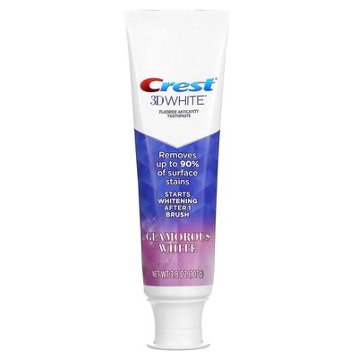 Crest, 3D hvit, fluor anticavity tannkrem, glamorøs hvit, 3,8 oz (107 g)