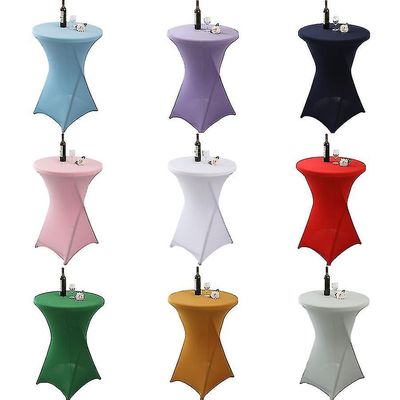 Cocktail-pöydän kannet Stretch Spandex Cocktail -pöydän kansiliina häihin, juhlaan ja juhliin vaaleanpunainen 80*110cm