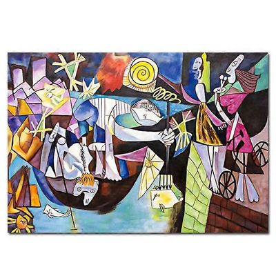 Picasson kuuluisa taideteos Antibes Yökalastus Cancas-maalaus juliste ja tulosta abstrakteja seinätaidekuvia kodin seinäkoristeeseen kameo vaaleanp...