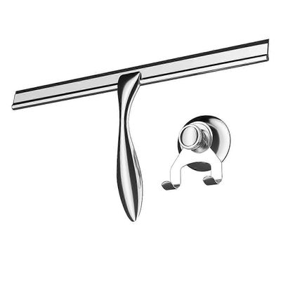 Erittäin leveä 30,5 cm: n suihkulasta ruostumaton teräs silikonihuulella - suihkulasta imulla hopea