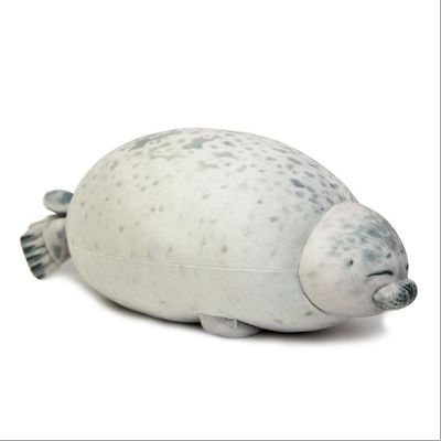 Kissqiqi Cute Plys Seal Pillow, Buttede Klat Seal Udstoppede Dyr Pude Hvid 30CM