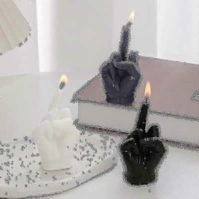 Luova keskisormen muotoinen ele tuoksukynttilä niche-hauska omituinen pieni lahja kodinsisustus syntymäpäivälahja Musta