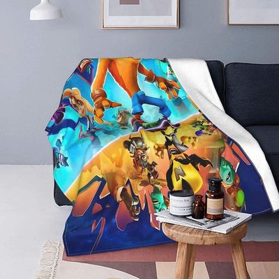 CrashBandicoot 4 flanell fleece teppe. Det er på tide Super myk plysj teppe for seng sofa sofa-L536 50x40in 125x100cm