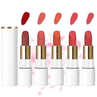 Balm huulipuna, Bisou Balm Sheer Matte huulipuna, Bisou Balm Matte, Bisou Balm Matte Non-Stick huulipunameikki, Matta huulipuna naisille 5 väriä