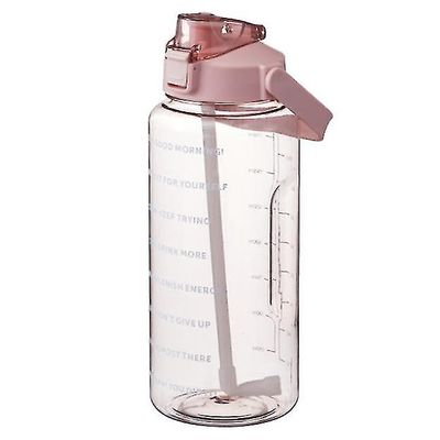 Zhuopai 2000ML bærbar rumkop med gradueret plast sportsvandflaske Pink