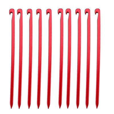 10pcs/lot 16cm aluminiumslegering telt pløkker Garden Stakes, Farve Rød