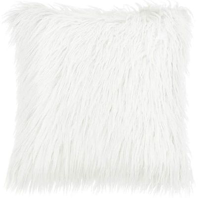 Setti 2 heittotyynynpäällisiä, joissa on yksipuolinen pitkä tekoturkki Valkoinen 45*45 cm