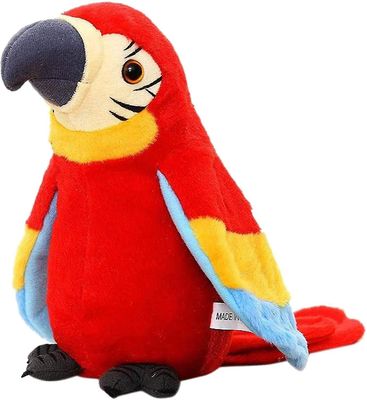 Talking Macaw Parrot Gjenta hva du sier Utstoppet dyr plysj leketøy rød