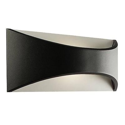 Saxby Lighting (Poole) Vulcansk integreret LED 1 Lys Udendørs Op væg lys tekstureret Mat Sort, Opal IP65