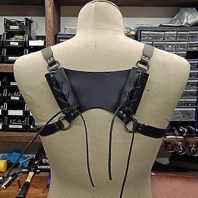 Keskiaikainen miekka Katana olkapään selkä Tuppi Huotrapidike Ninja Warrior Samurai Cosplay -puku PU Nahkavyö Rapier Kotelo musta One Size