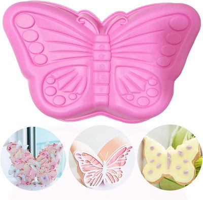 Baicccf Butterfly silikonikakkumuotti, tarttumaton uurrettu putkikakkuvuoka Jellolle, kakun leivontamuotit, täydellinen leivonnaiset kakulle, brown...