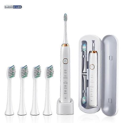 Sarmocare S100 Sonic -hammasharja 8 harjaspäällä ja valkaisu Valkoinen 4 päätä