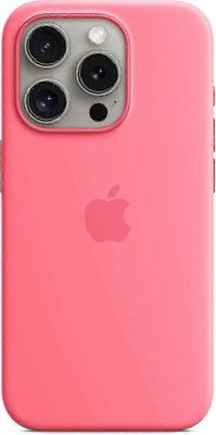 Apple iPhone 15 Pro silikonikotelo, jossa on MagSafe Vaaleanpunainen