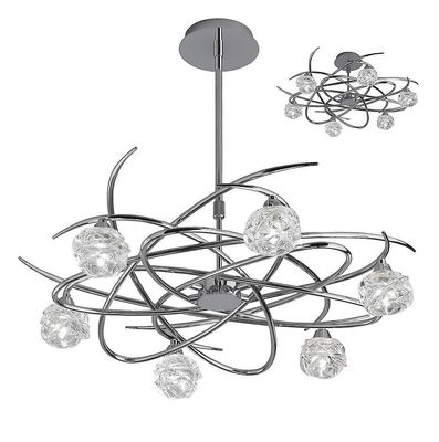 Inspired Lighting Maremagnum Semi Flush Cabriolet 6 Lys G9, Poleret Krom