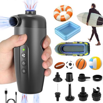 Ersam 20PSI sähköinen ilmapumppu, ladattava sähköinen täyttölaite 7 suuttimella ja sovittimella, 2-in-1 pikatäyttö/tyhjennyslaite