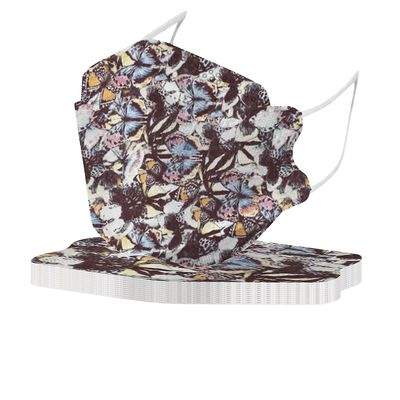 50stk Engangs voksne Blomsterprint Fiskemaske Ansigtsmaske 4 lag grå