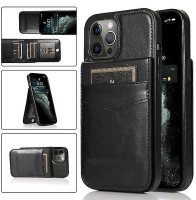 Veske til iPhone 14 ekte foliolommeveske i skinn Beskyttende flip-telefondeksel kompatibelt med iPhone 14 Pro svart iPhone14 Pro max