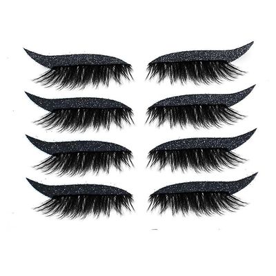 Unbrand 4 paria uudelleenkäytettäviä eyeliner- ja ripsetarroja vedenpitävät uudelleenkäytettävät eyeliner-ripsetarroja musta