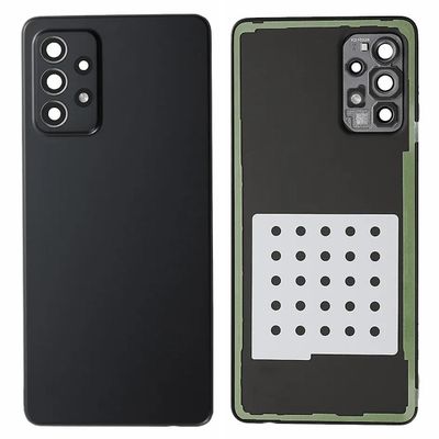 Samsung Galaxy A72 4G A725 -akkukotelo, jossa tarra + kameran linssin suojus - musta Monivärinen Black