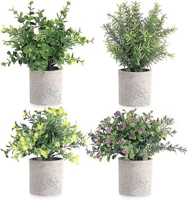 Xqday 4 sæt Dekorative kunstige planter, grønne planter indendørs ægte boomoutdoors Store