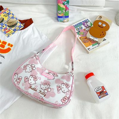 Aionyaaa Sanrio Hello Kitty Y2k skulderveske Tegneserie veske Kuromi Min melodi Women's Fashion Packet Anime Purse Underarmtote Bagpack 24cmx17cm