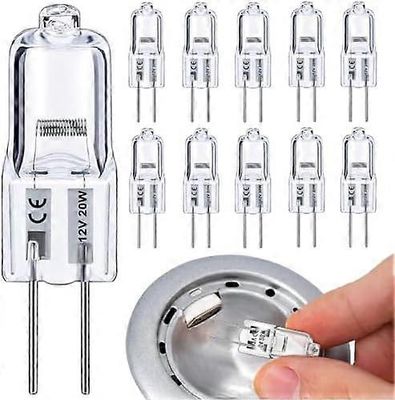 G4 halogeenipolttimot 20W, 10 kpl G 4 himmennettävä lämmin valkoinen 2800K, pitkäkestoinen 20W 12V G4 kaksinastainen halogeeni, korkeatehoinen 300L...