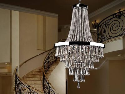 Schuller Lighting Palace 22 Lys Krystal Lysekrone Krom, G9