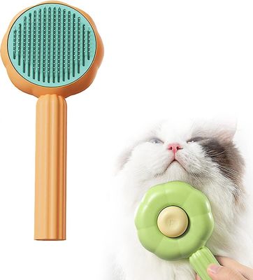 Tianzun Pet Hair Cleaning Brush, Simple Cat Dog Hair Brush, gjenbrukbare Sunflower Shape Pet Grooming Comb Ett klikk Clean Oransje