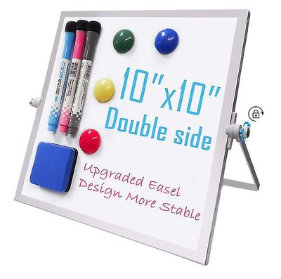 Yunshu Bærbar lille dobbeltsidet tør sletning af hvidt bord magnetisk med tilbehør 10X10inch