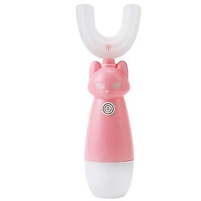 Coosilo Automatisk 360 elektrisk ultralyd tandbørste, U-formet tandblegning til børn / børn Pink