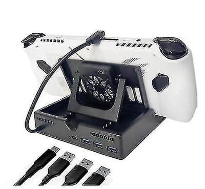Lataustelakka jäähdytystuulettimella Steam Deckille ja Rog Alloylle, Rog Ally -telakka, jossa 4K 60 Hz HDMI, 100 W PD, Gigabit Ethernet, 3 USB-porttia