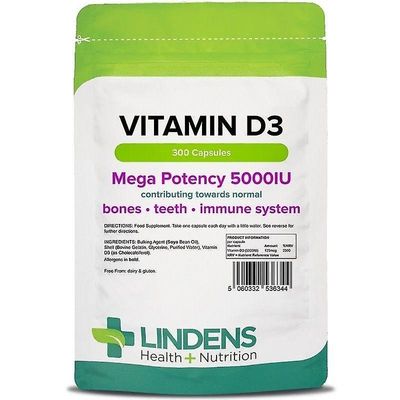 Lindens D3-vitamiini 5000IU kapselit 300 (6344)