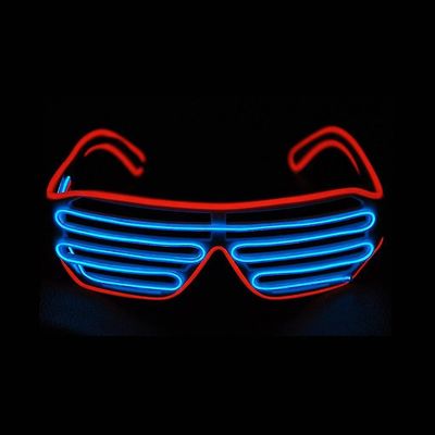 Neon Led Light Up Shutter Blinkende briller Briller Briller For Nightclub Halloween Rave Party blå rød