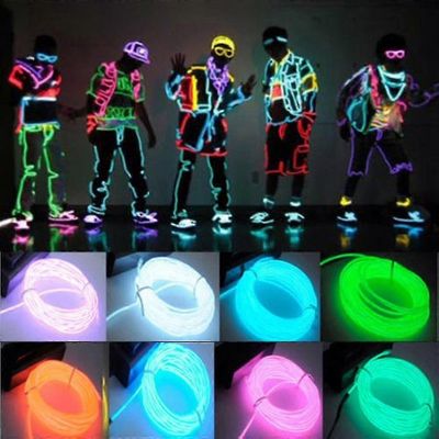 Lankakaapeli Led Neon Joulutanssijuhlat DIY Puvut Vaatteet Valoisa Auto Valo Koristelu Vaatteet Pallo Rave 1m/3m/5m X