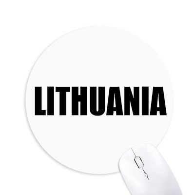 Litauen Land Navn Sort Runde Skridsikker Gummi Mousepad Game Office Musemåtte