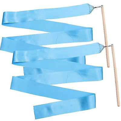 2stk 4m Farverig rytmisk gymnastik BåndDans Gymnastik BåndDans Streamers Til Børn Børn (pink) Blå 234X6cm