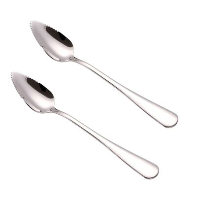 2 stk rustfritt stål grapefrukt skje iskrem dessert skje serrated kant