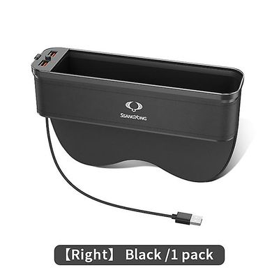Vehicle Storage For Ssangyong Xlv Torres Tivoli Rexton Musso Korando Rodius Actyon-serien Bilsete Gap Lysende oppbevaringsboks i skinn For høyre svart