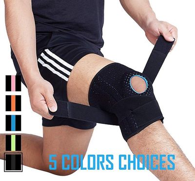 Running kneepad mænd tryk patella stabilisator knæ puder patella støtte fitness gear basketball volleyball brace protecto Sort