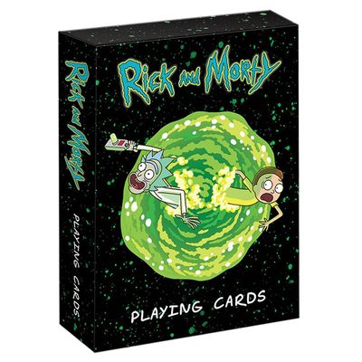 Anime spillekort kort ærmer tegneserie spillekort til Rick Role & Morty