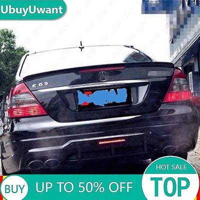 W211 High PU Material Rear Trunk Wing Lip Spoiler for Mercedes-Benz E-klasse W211 2005-2009 Dyster svart