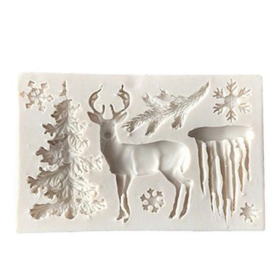 Varychmoo Jul 3d Snefnug Silikone Fondant Mold Cake Dekorative Border Bagning Mould 2