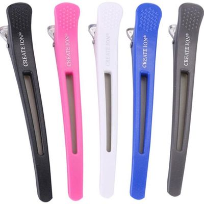 6pcs Hair Clips Pro Salon Frisør klemmer Klip Gummi Hår sektionsopdelning Clip Hairpin Styling Tilbehør Grøn