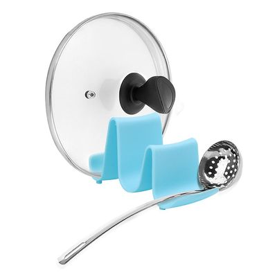 Gryde låg stativ rack køkken låg spoon holder køkken køkkenredskaber redskab Blå